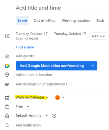 Calendar Event