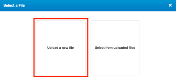 Upload a new file
